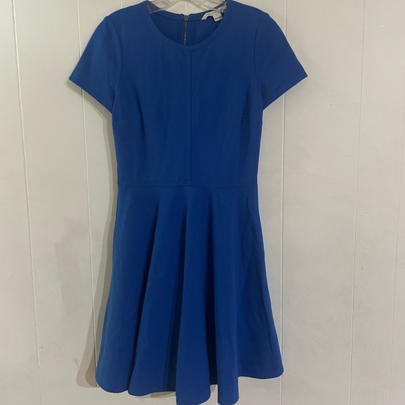 Diane Von Furstenberg DVF Ivana fit and flare dress blue iris size 6 pockets - Picture 1 of 7